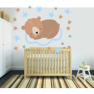 Παιδικό Αυτοκόλλητο Τοίχου - Αρκουδάκι στα σύννεφα 07